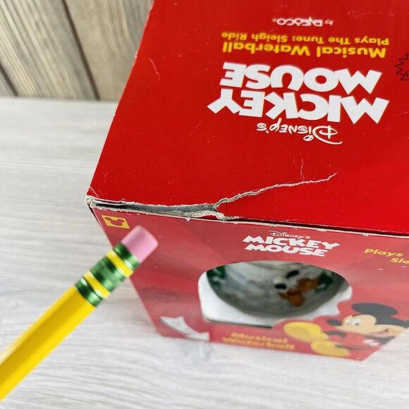 Enesco Disney Snow Globe Musical Mickey & Minnie Pluto Sledding Christmas - Picture 10 of 16